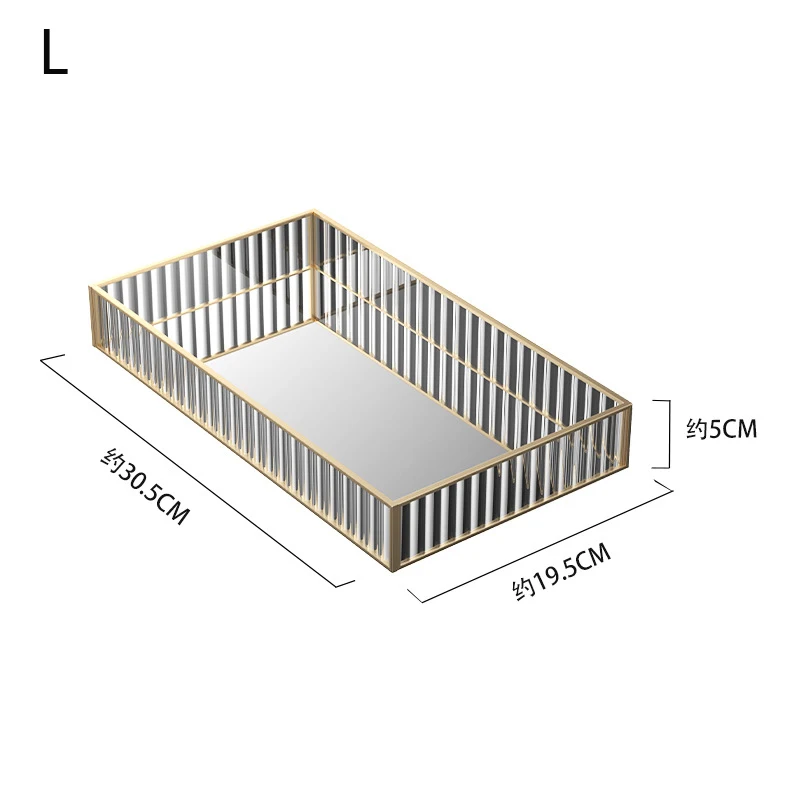 European Glass Storage Tray Nordic Minimalist Gold Transparency Bottom Octagonal Trays Household Pantry Organizer Decoration