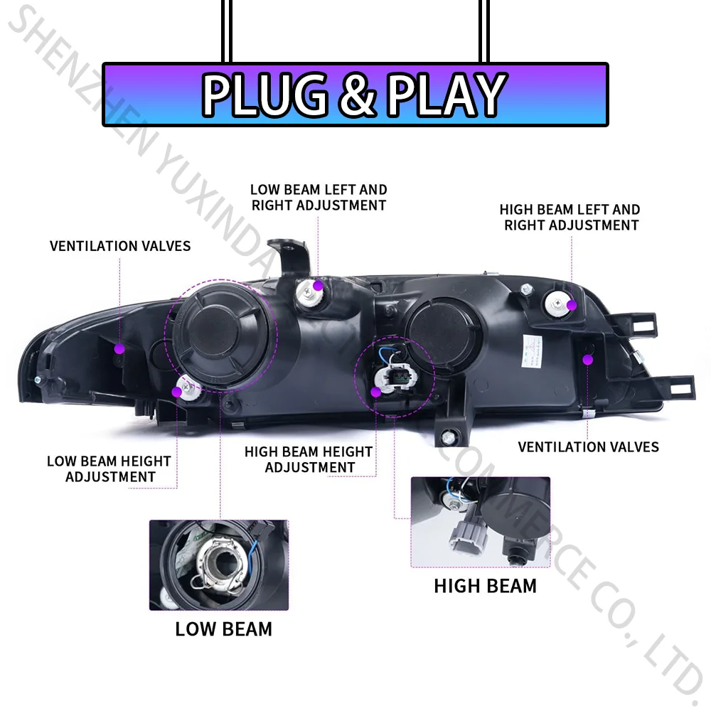 Высококачественная фара для Nissan Skyline R33 GTS GTST 1990-1998 серии 1 и серии 3 (не для GTR) Светодиодная фара 90-98