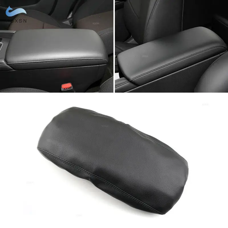 Soft Black Leather Console Armrest Cover For Mazda 3 2019 2020 2021 Car Center Control Armrest Box Skin Cover Trim