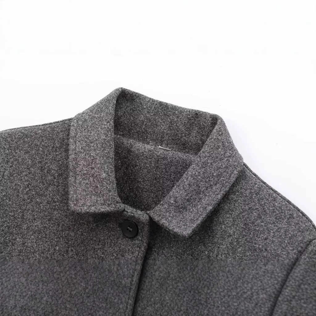 

European And American Fashion All-match Wool Blended Long Sleeve Jacket Spring Autumn New Women's Outerwear L52305