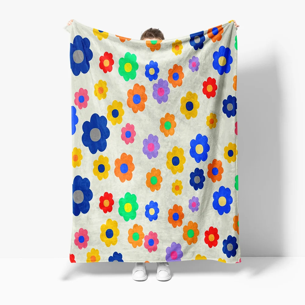 

Милое флисовое одеяло с цветочным принтом, мягкое теплое одеяло для детей, подростков, взрослых, подарок