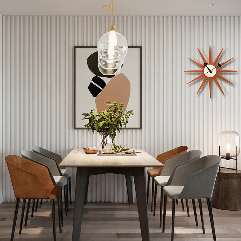 

Customizable Living Room Clock Orange Dining Room Entrance Wall Simple Household Light Luxury