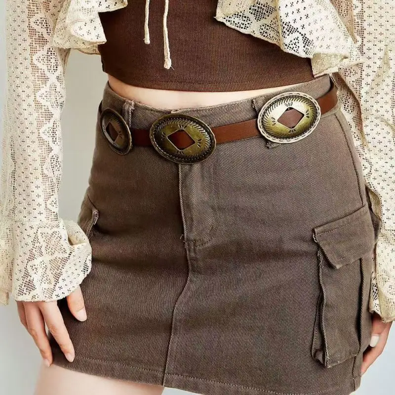 Western-style belt for women, stylish accessory, knot belt, casual, versatile women's belt