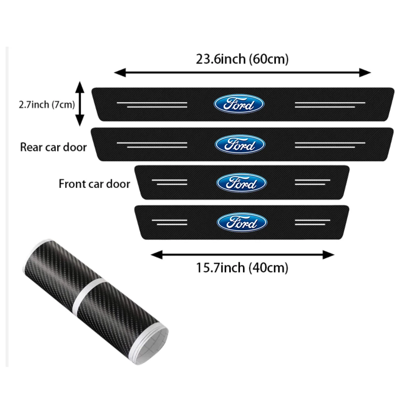 Car Door Sill Protector Stickers Anti-scratch Threshold Decal for Ford Fiesta Focus Fusion Explorer Escape Ranger Mondeo Transit