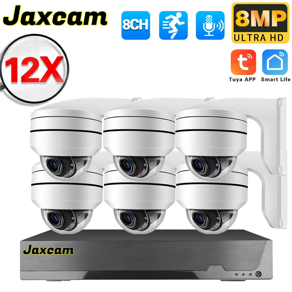 

Tuya Smart Life 8CH 4K 8MP POE NVR Kit 12x Zoom IP Camera Audio Recording CCTV Security System Video Surveillance Kit