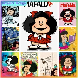 Mafalda Classic Cartoon Cute Cross Stitch Artificial Diamond Painting Kits Mosaic Embroidery Wall Decor 5D DIY Art New Handcraft