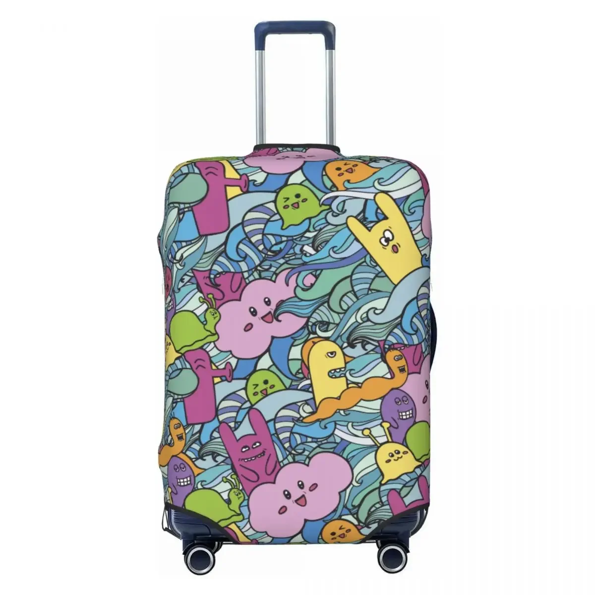 Funny Monsters Graffiti Suitcase Cover Cartoon Business Protection Holiday Practical Luggage Supplies Xmas Gift