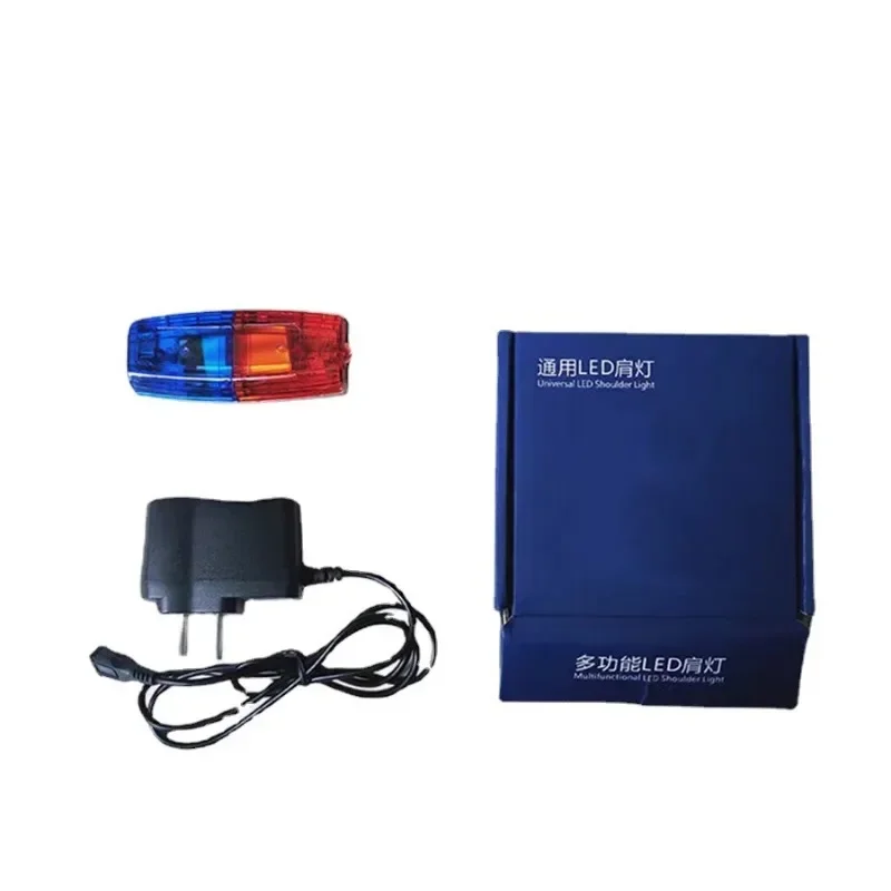 LED Red Blue Multifunction Clip Flashing Warning Safety Shoulder Police Lights USB Charging Emergency Lamp Bicycle Accessories