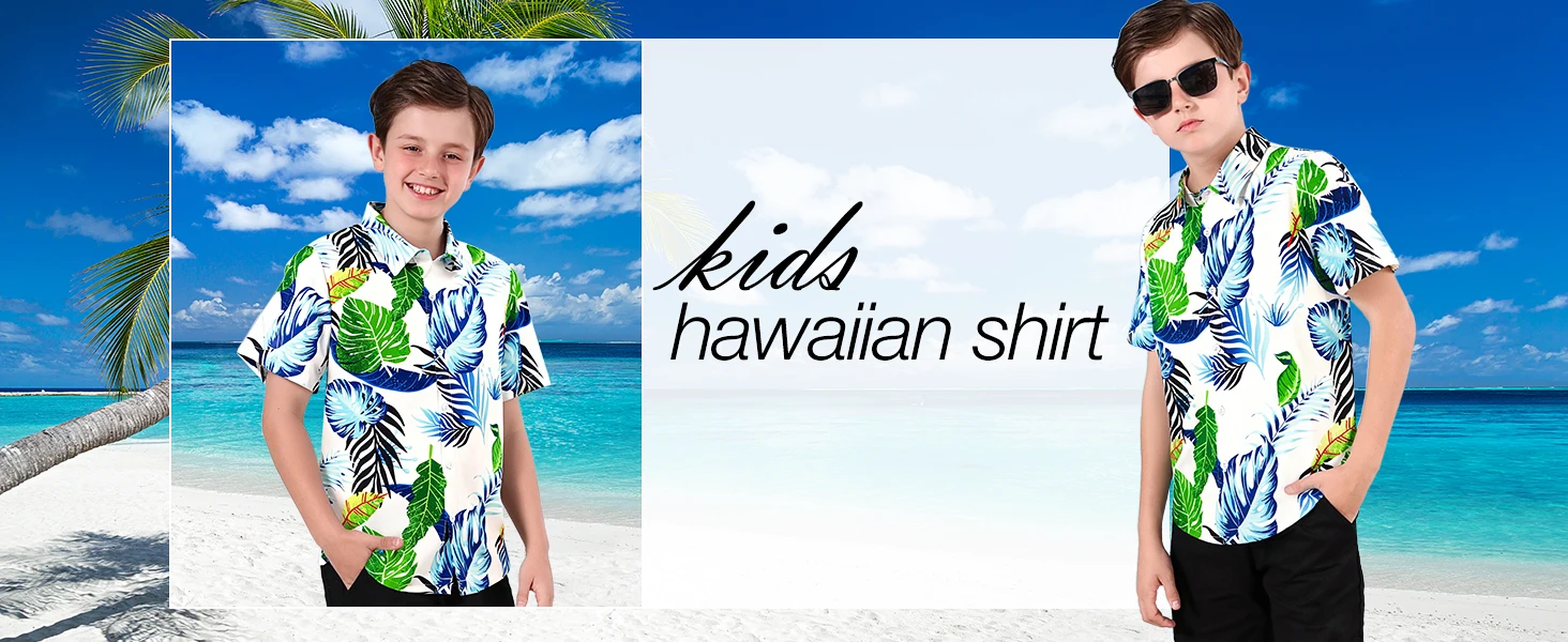 Hawaiihemd für Jungen, Sommer-Strand-Schulgeschenk, Lässiges Oberteil für Teenager, Neuartige Mode für Alltag, Urlaub und Geburtstag – Detail 4