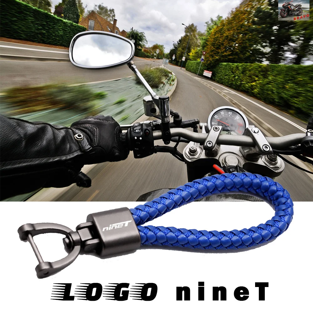 

Logo For BMW R NINET NINE T Motorcycle Accessories Hand Woven Keychain Custom Logo Leather Metal Keyring