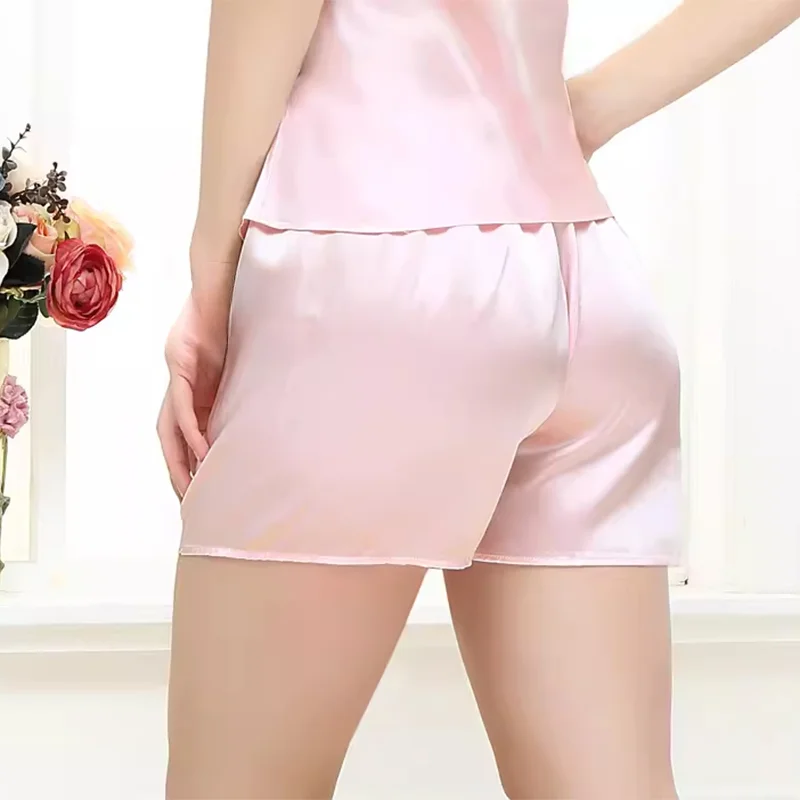 Women 100% Pure Silk 16 momme Satin Silk Night Sleep Shorts Undershorts Sleepwear Leggings YM003