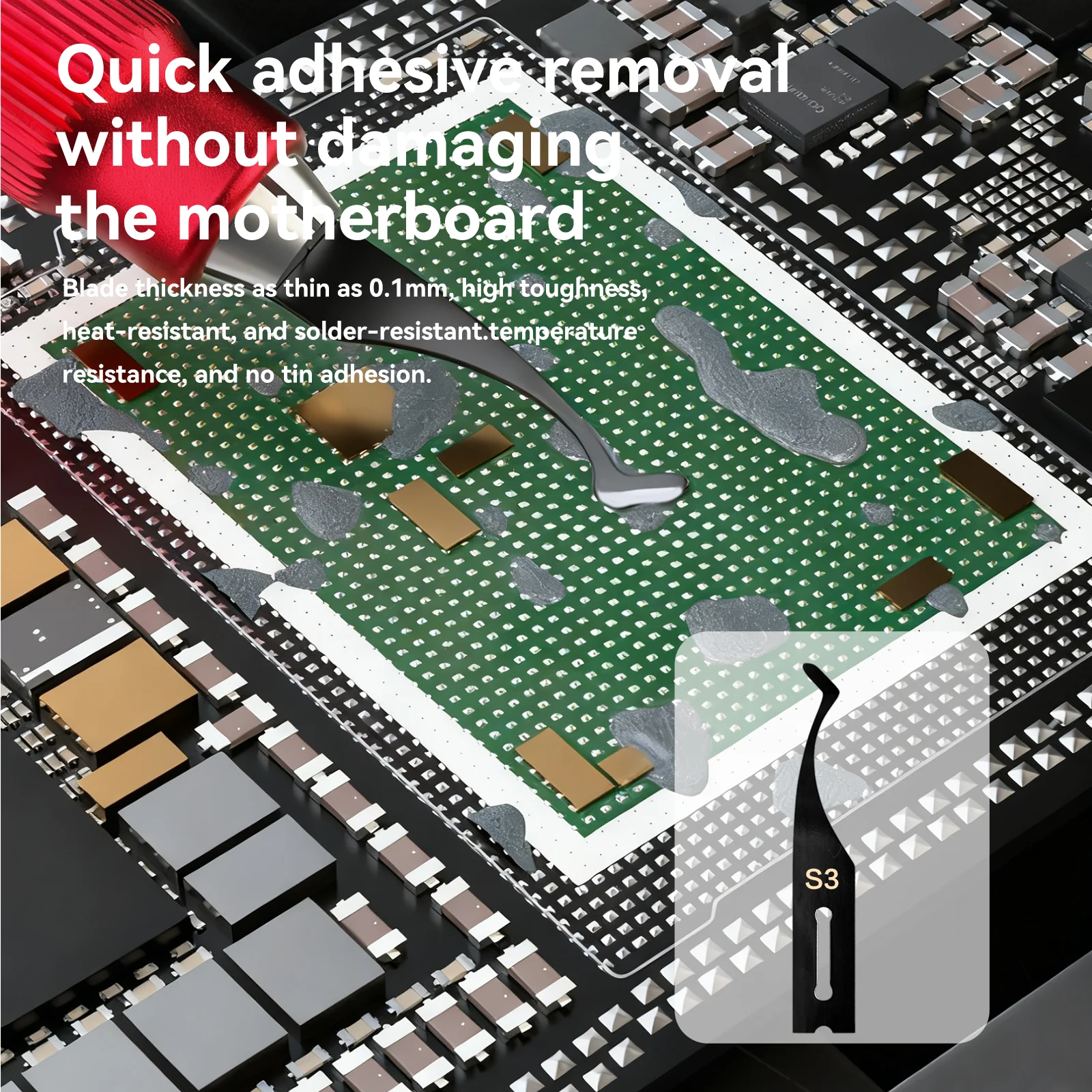 

I2C Набор лезвий из высокоуглеродистой стали без олова, термостойкий клей, набор ножей для удаления чипа телефона, микросхема, печатная плата, ремонт жесткого диска, ручные инструменты