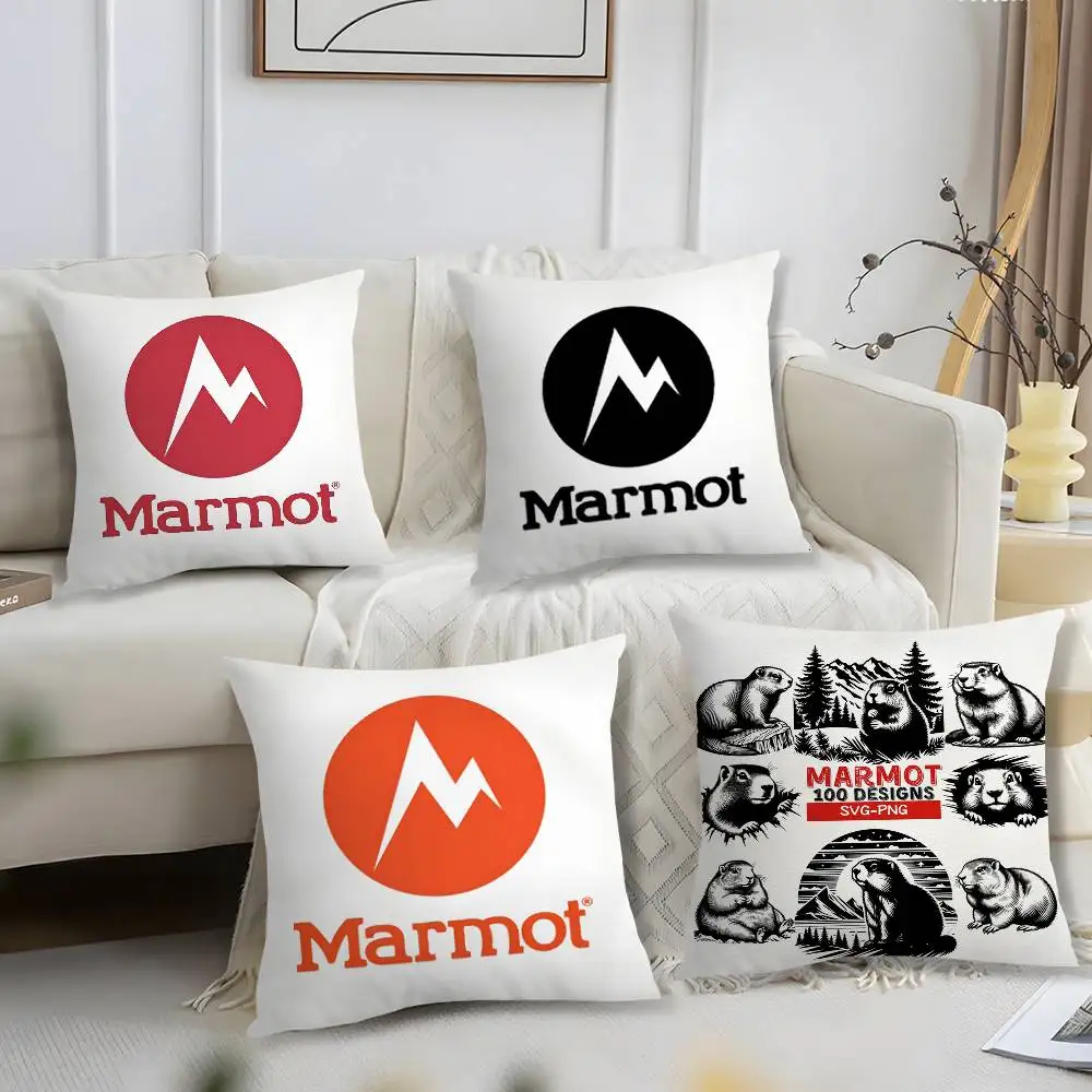 Niedliches Design M-Marmot Kissenbezug, kurzer Plüschdruck, Kissenbezug, quadratisch, Dekokissenbezüge, Sofa, Heimdekoration