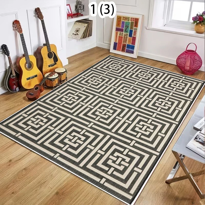 Gray Moroccan Trellis Print Area Rug Anti-Slip Soft Carpet for Bedroom Living Room Neutral Home Decor Floor Mat