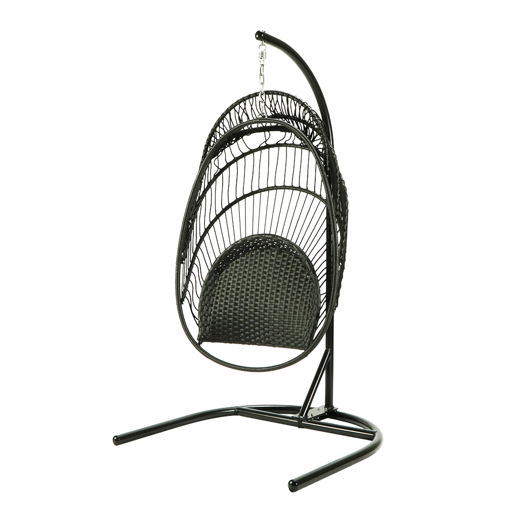 Outdoor Patio Wicker Hanging Chair Swing Chair Patio Egg Chair Single Swing Chair for Garden Patio Living Room Leisure Chair