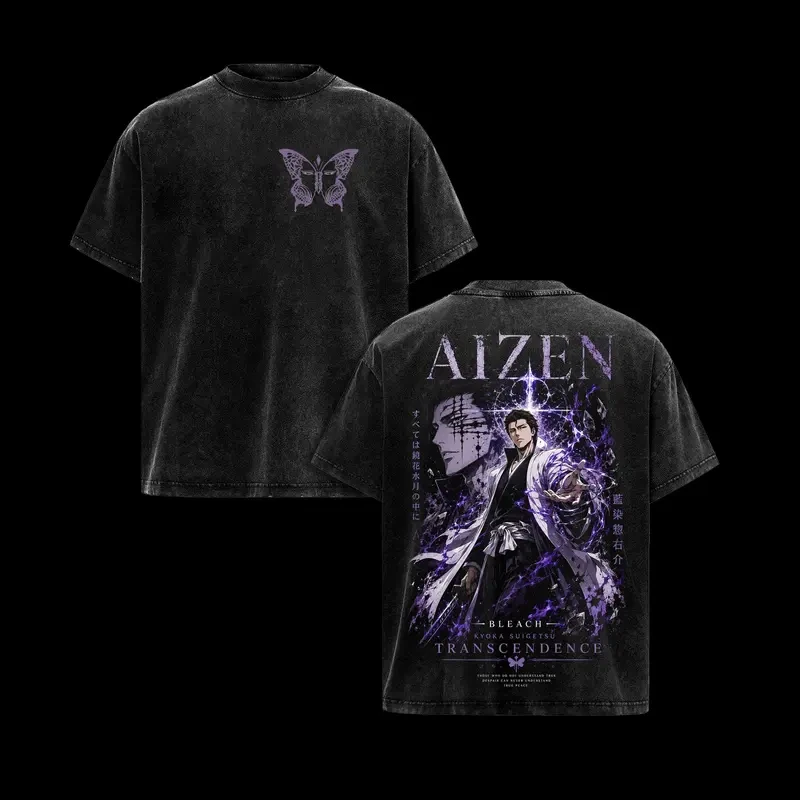 Shihouin Yoruichi Print T-shirt Anime BLEACH Clothing Men Women Short Sleeve Tshirts Retro Washed T Shirt Male Casual Cotton Top view 4