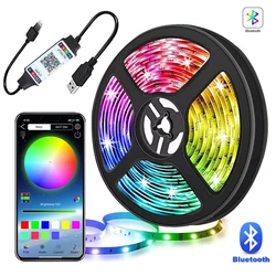 Светодиодная лента RGB SMD 5050 с инфракрасным светом, пульт дистанционного управления по Bluetooth, украшение для гостиной, лампа с USB, музыкальная модель, фон для телевизора