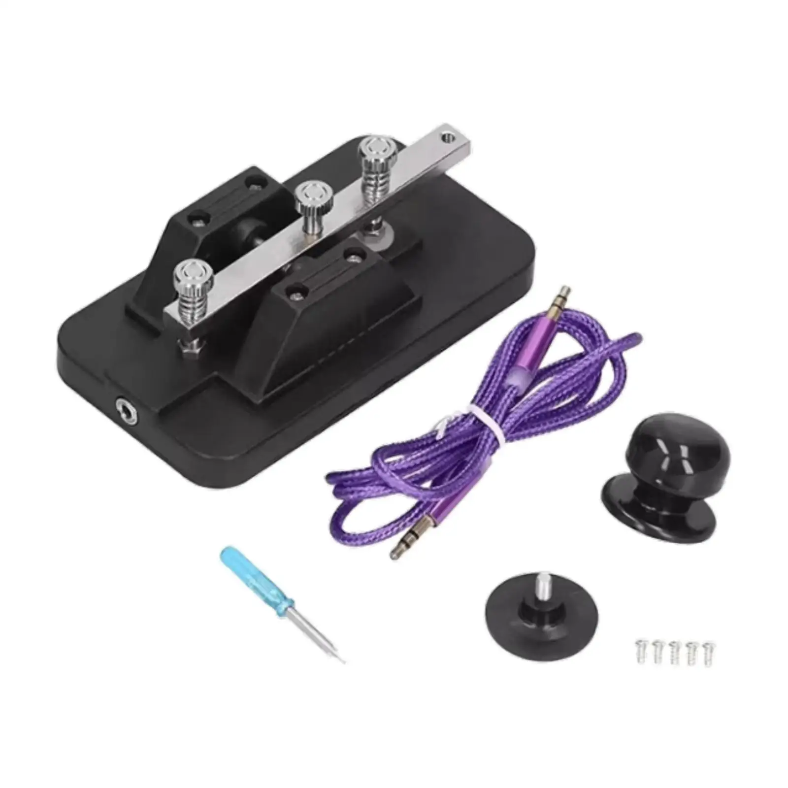 Morse Practice Key Replace Parts Simple Assembly Lightweight Sturdy Mini Morse Code Key Telegraph Key for Broadcast Enthusiasts