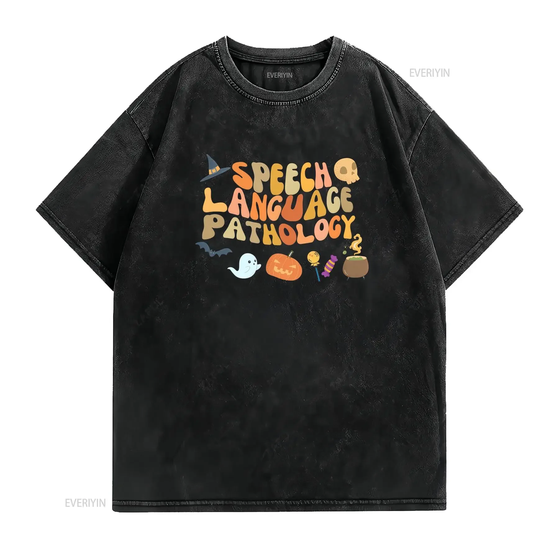 SPEECH Language Pathology halloween T Shirt Therapy SLPA Pathologist SLP s Fall sh vintage Washed Slightly Stylish Casual