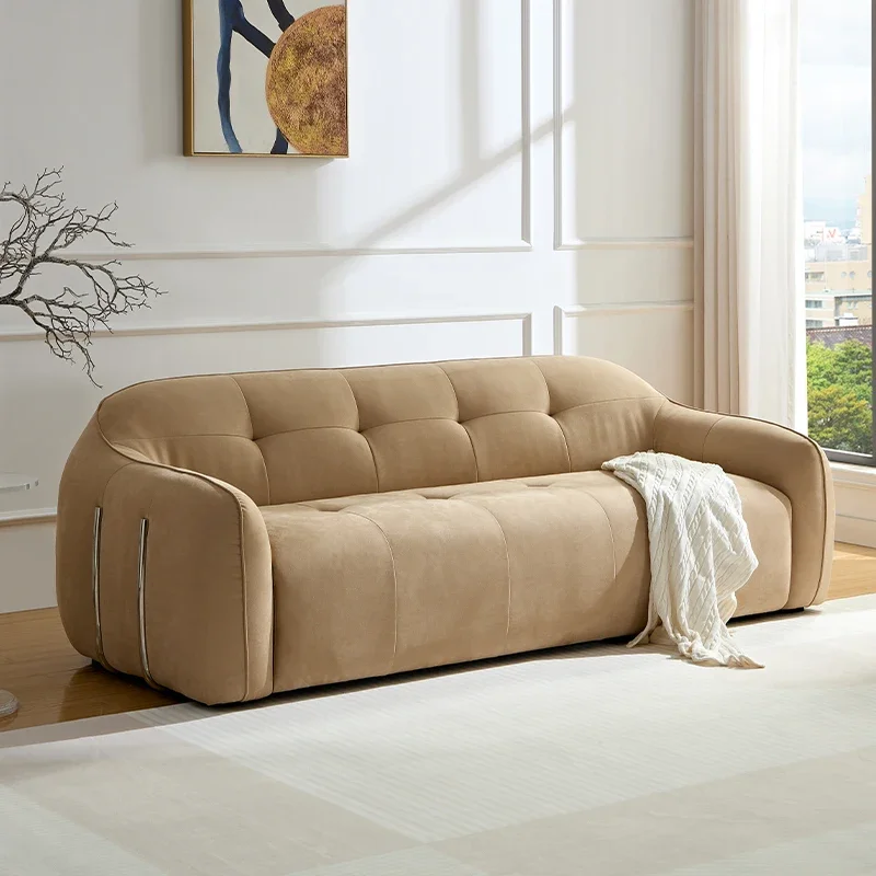 Leather sofa modern minimalist home straight cloth sofa