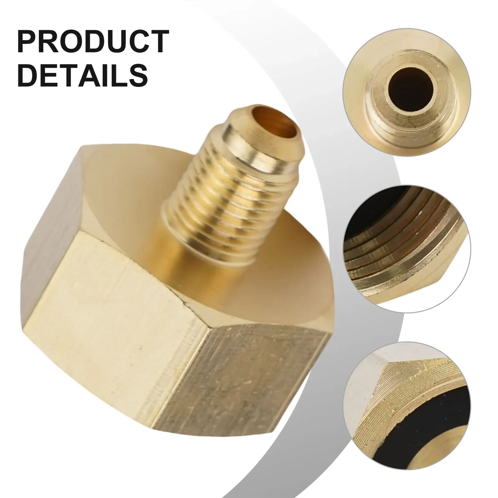 Part Bottle Adapter Accessories 1/4SAE G3/4 Brass Gold Car Conditioner Adapter For R134A Bottle Adapter Useful High Quality
