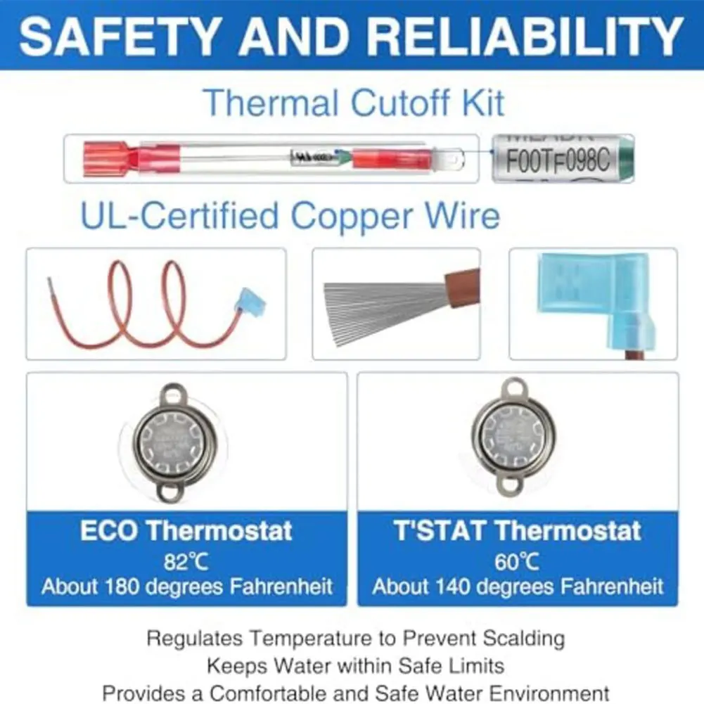 RV Water Heater Thermal Cutoff and ECO Thermostat Kit Compatible with For Atwood Gas Electric Water Heater Models