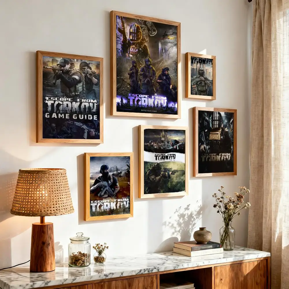 Game E-Escape From Tarkov Poster Modern Minimalist Wall Art Prints for Bedroom Living Room Aesthetic Contemporary Decor Gift