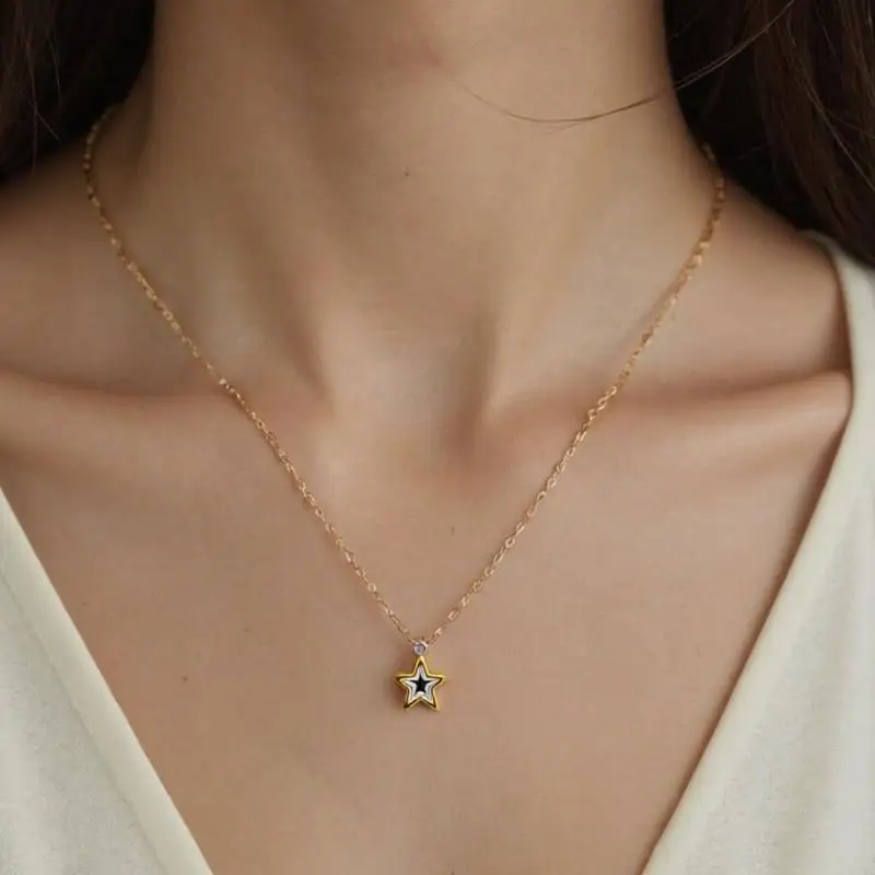 Stylish Two Color Heart Shaped Star Butterfly Bees Charm Stainless Steel Pendant Sophisticated 11 Unique Designs For Women C71A