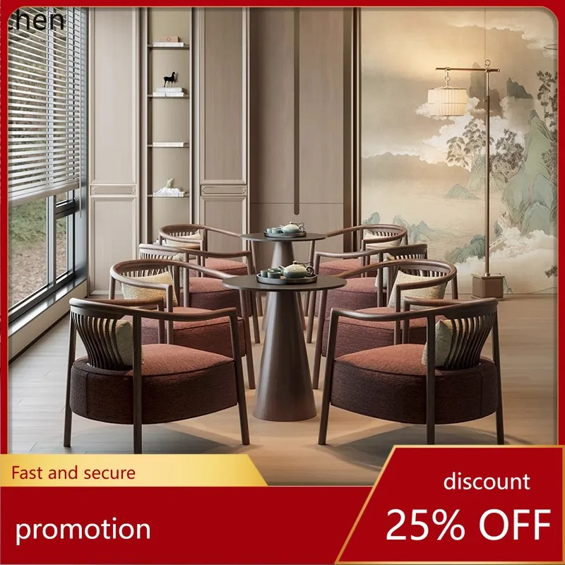 HXL Leisure Single Sofa Chair Tea House Tea Room Leisure Chair Rest Area Reception Table Chair
