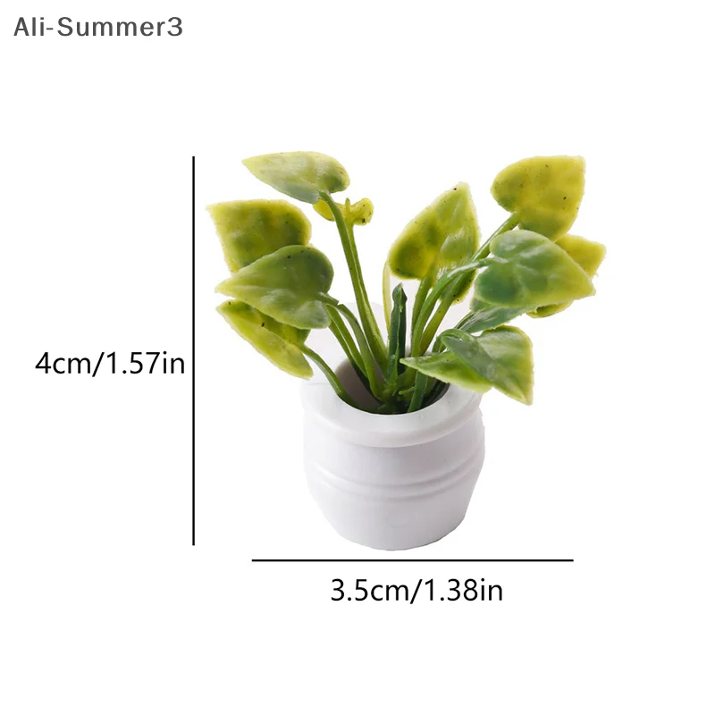 3Pcs 1:12 Dollhouse Miniature Plant Potted Model Doll Home Plant Decoration Micro Landscape Garden Decor Accessories