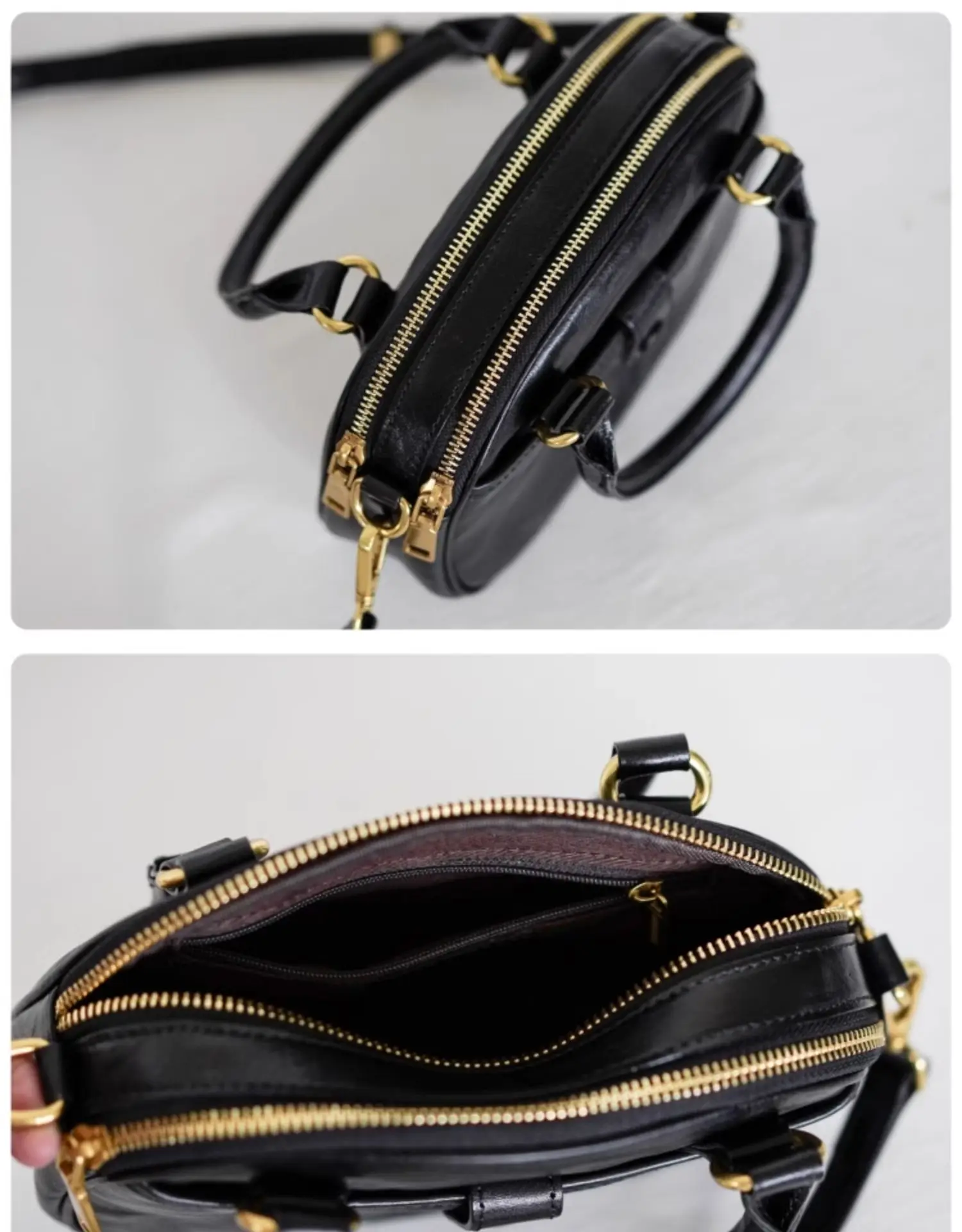 حقيبة كروس صغيرة للنساء من جلد البقر المدبوغ بالخضروات غير الرسمية وحفلات نهاية الأسبوع حقيبة كتف سوداء فاخرة من الجلد الأصلي للسيدات #6