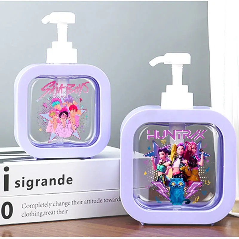 300 ml KPop Demon Hunters Press on Bottle Transparent Travel Portable HUNTR/X Rumi Mira Zoey Badezimmer Plastikflasche Duschgel