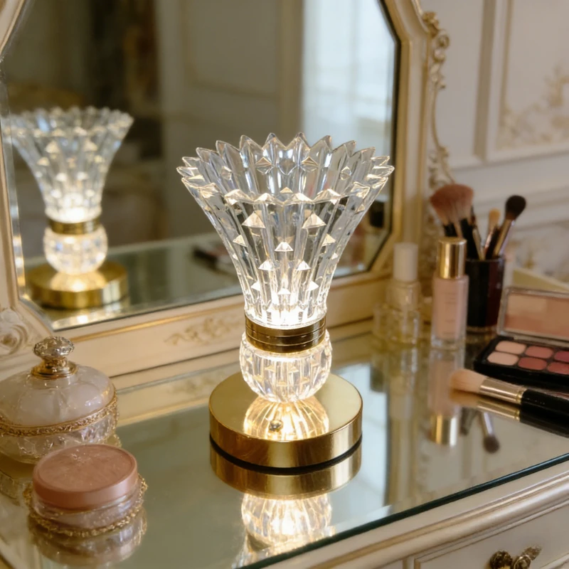 Modern Crystal Table Lamp Bedroom Bedside Light Touch Control Night Light Romantic Ambient Lamp For Home Decor view 6
