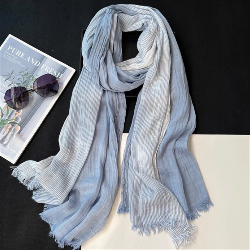 

Дизайнерский лоскутный полосатый мужской шарф, хлопковые льняные шарфы, осенне-зимний теплый шейный платок, мужские аксессуары, короткая кисточка Bufanda