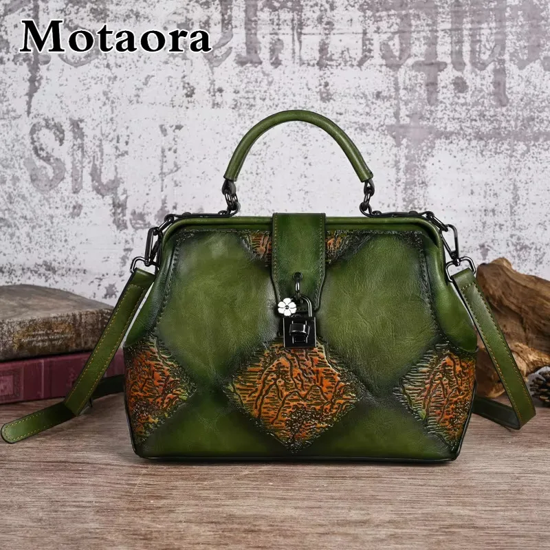 

MOTAORA, винтажная женская сумка ручной работы с тиснением, женские сумки через плечо, женские кожаные дизайнерские роскошные сумки, новинка 2024