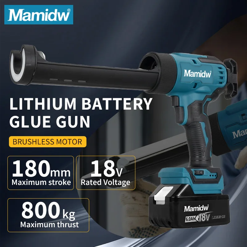 

Mamidw светодиодный электрический пистолет для уплотнения стекла для Makita 18 В, аккумуляторный штифт, 6 скоростей, беспроводной силиконовый пистолет, многофункциональный инструмент для ремонта «сделай сам»