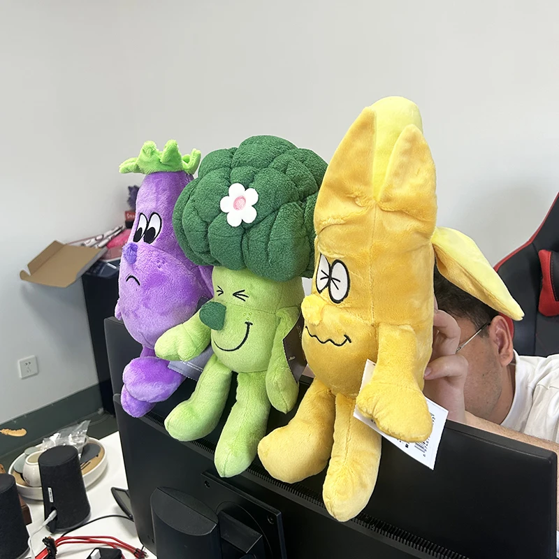 Anime original de 12,6 polegadas Sr. Frutas legumes brinquedos de pelúcia bonito brcoccoli banana berinjela brinquedo de pelúcia para crianças presente
