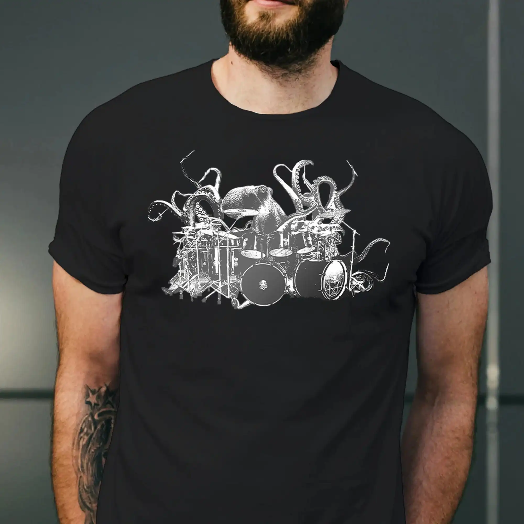 

Octopus Playing Drums T Shirt Men'S Drummer Drum Player