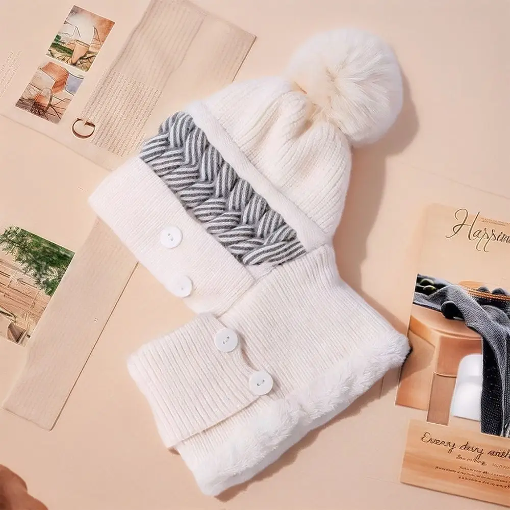 Moda quente inverno chapéu cachecol conjunto forrado de pele à prova de vento balaclava boné à prova de frio gorros macios chapéu ao ar livre