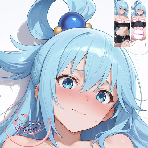 Dakimakura Pillow Case 2WT 50x150cm - Aqua Double Sided R18+ Anime Waifu Body Pillow for Otaku Adult Gift