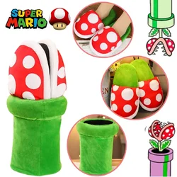 Original Super Mario Piranha Plant Cotton Slippers Plush Shoes Cartoon Keep Warm Anime Men Women Cotton Shoe Suit Home Shoe Gift