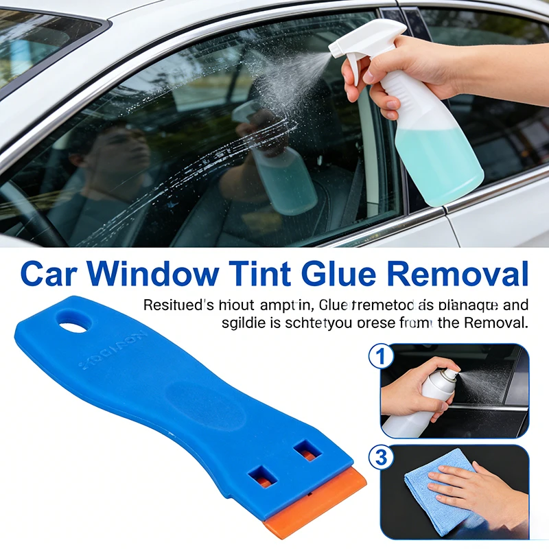 Car Film Glue Removal Scraper, Window Glass Cleaning & Glue Removal, Household Glue Removal Scraper,Multi-Purpose Scraper Safe