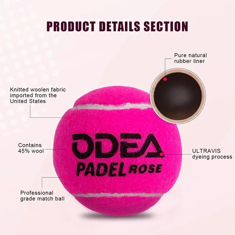 3Pcs Premium Padel Balls High Bounce Non-slip Training Tennis Balls for Professional Competitive Tournament Play