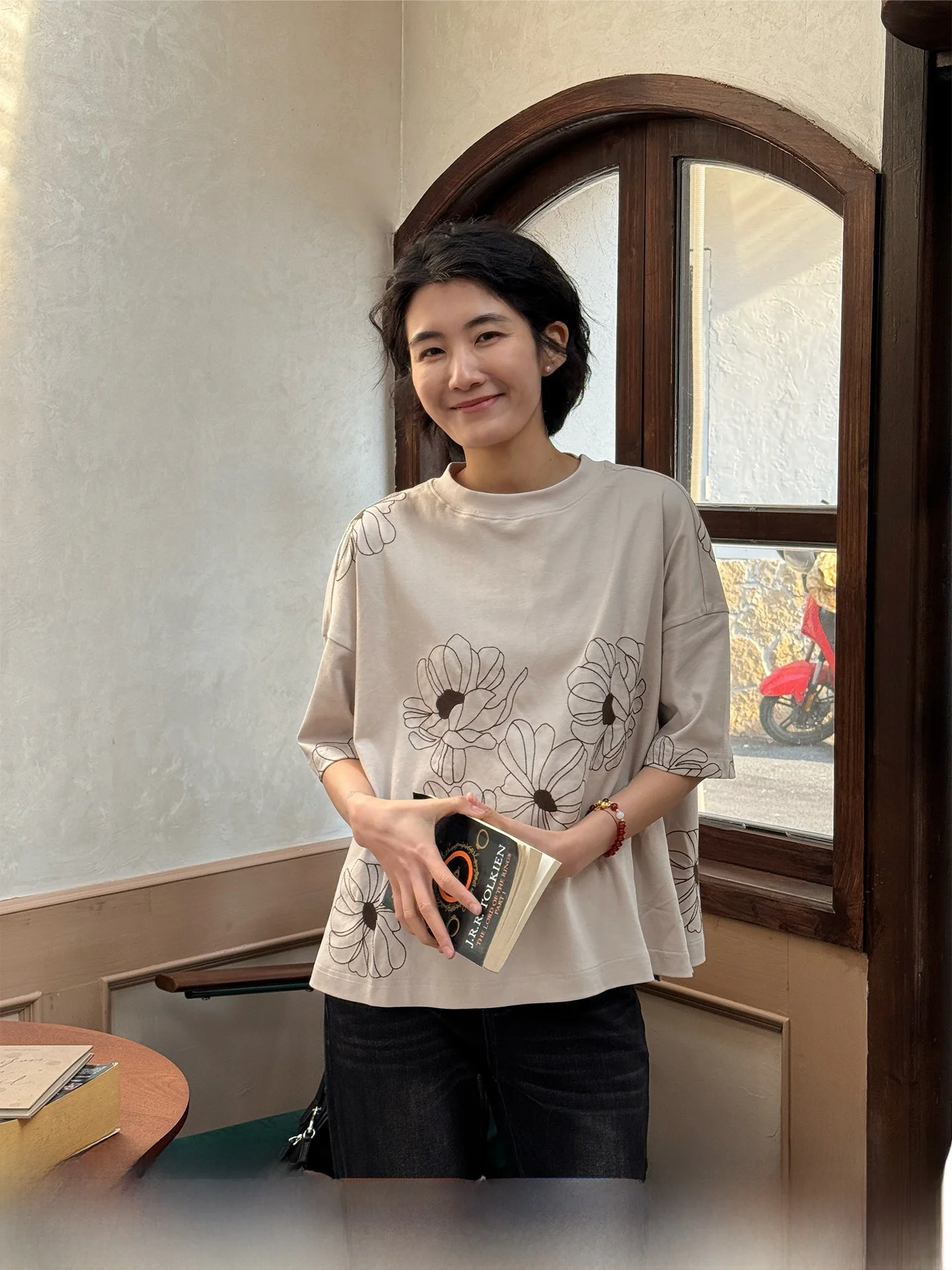 

Pure Cotton Printed T-irt Women's Loose ort Sve Casual Top Breathable Comfortable Spring Summer New Sle Five Sve