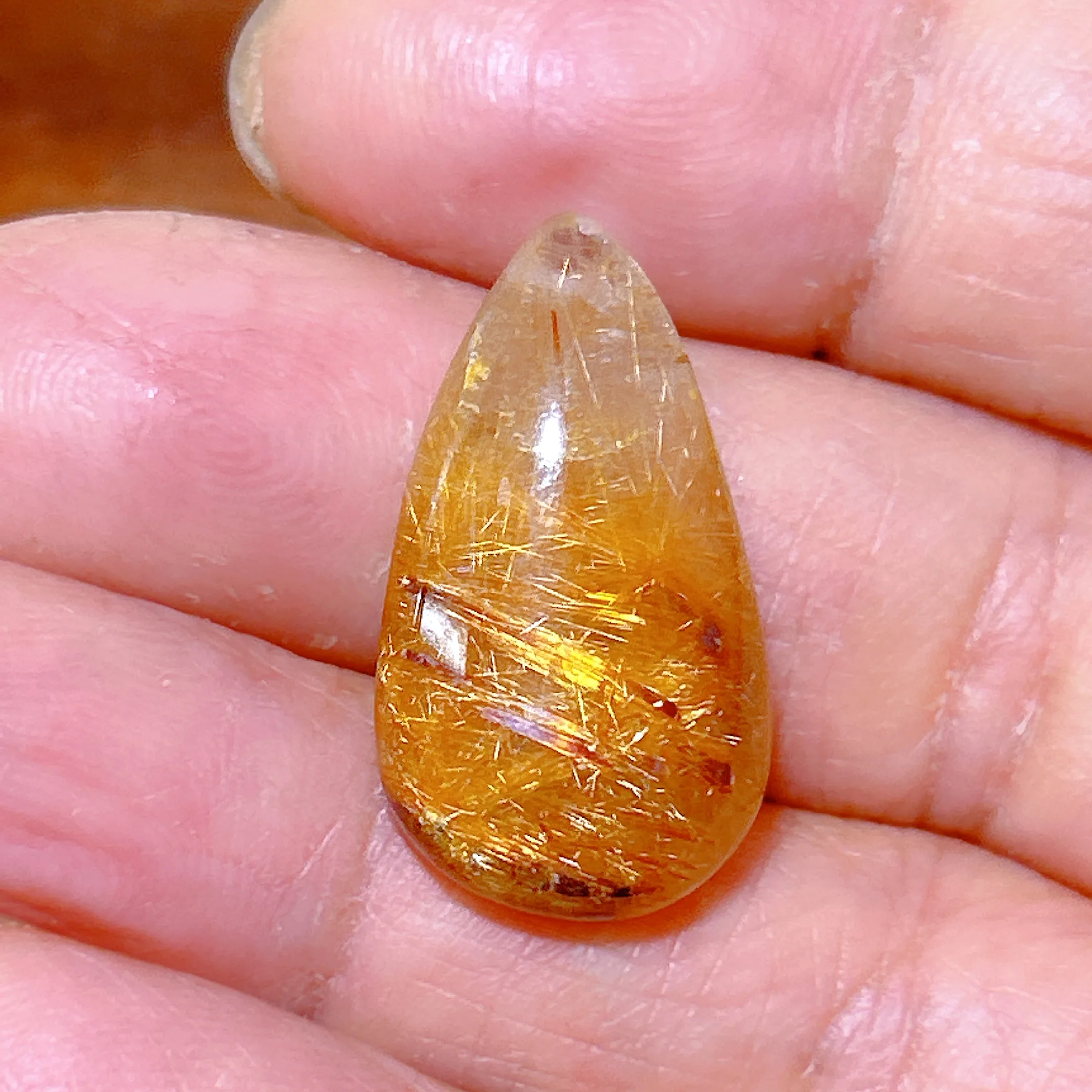 Healing Natural Crystal Golden Rutile Water Drop Accessory Hole Hang High Quality Gemstones Energy Reiki Home Decorations Gift