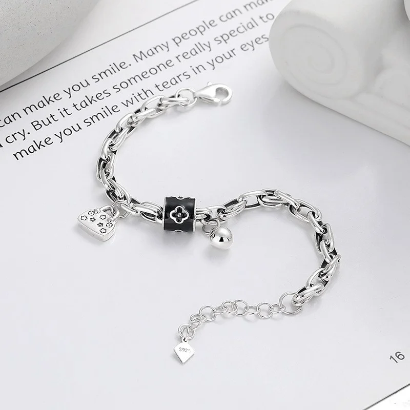 219S  ZFSILVER Silver S925 Fashion Trendy Luxury Retro Waist Lock Ball Bracelet For Charm Women Girl Wedding Party Jewelry Gifts