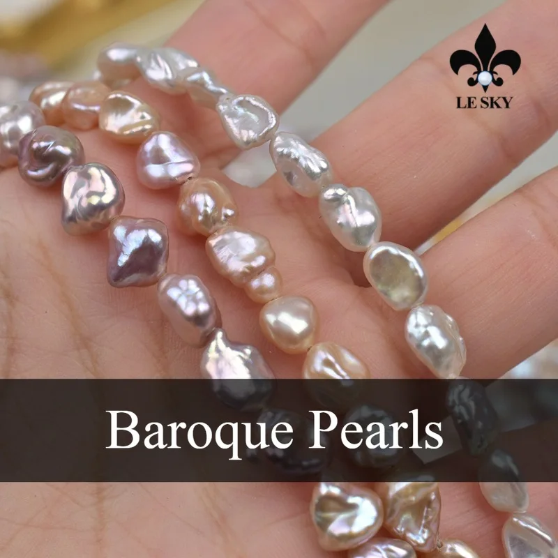 8-10mm Natural Freshwater Baroque Pearls Bead Broken Silver Pearl Loose Spacer Beaded for Making DIY Jewerly Necklace Earrings