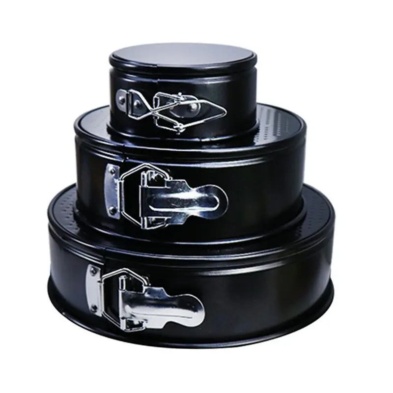 

A36T-Live Bottom Round Latch Cake Mold Non-Stick Carbon Steel Baking Pan Locking Utensil For Cakes