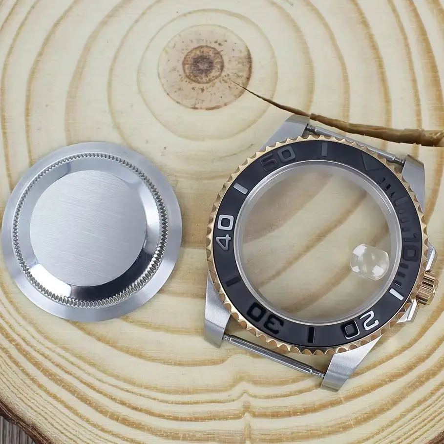 ตัวเรือนนาฬิกาเหล็กดำน้ำสุดหรูขนาด40มม. กระจกแซฟไฟร์กันน้ำสำหรับ Nh35 Nh36 NH34 4R36 8205เงินส่วน Master เรือยอช