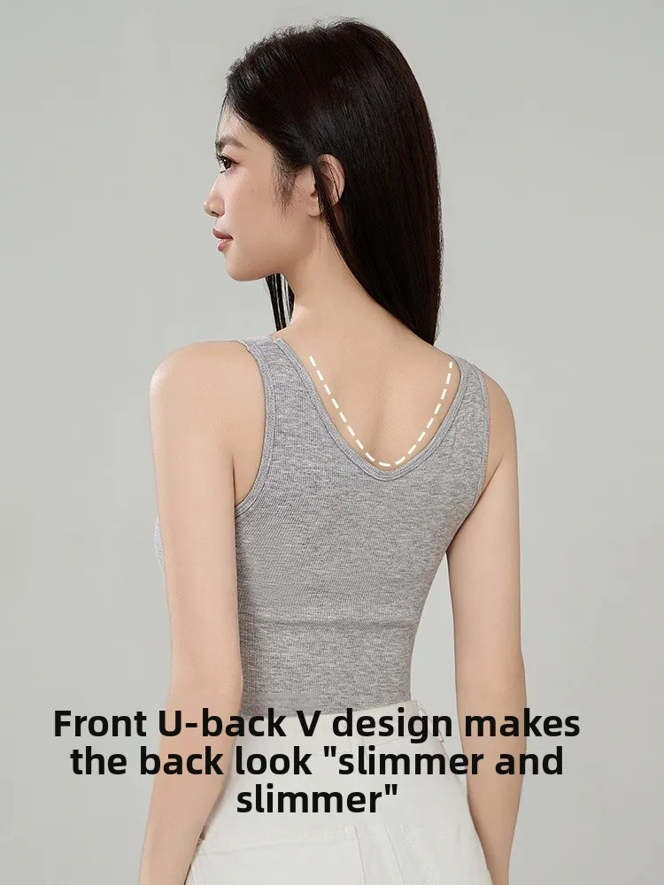 Ele Sle Canotta Bal monopezzo da donna Casual Faion Capispalla U-Ne Design semplice con strato base imbottito sul petto